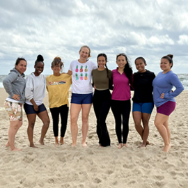 team rereat beach yoga