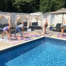 poolside bach yoga